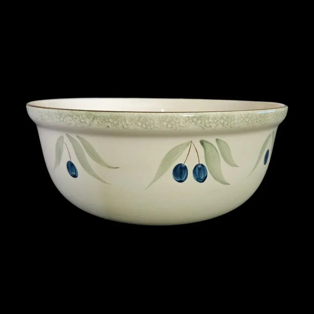 Pier 1 Katerini Hand Painted Earthenware Olive Mixing Serving Bowl Slovenia